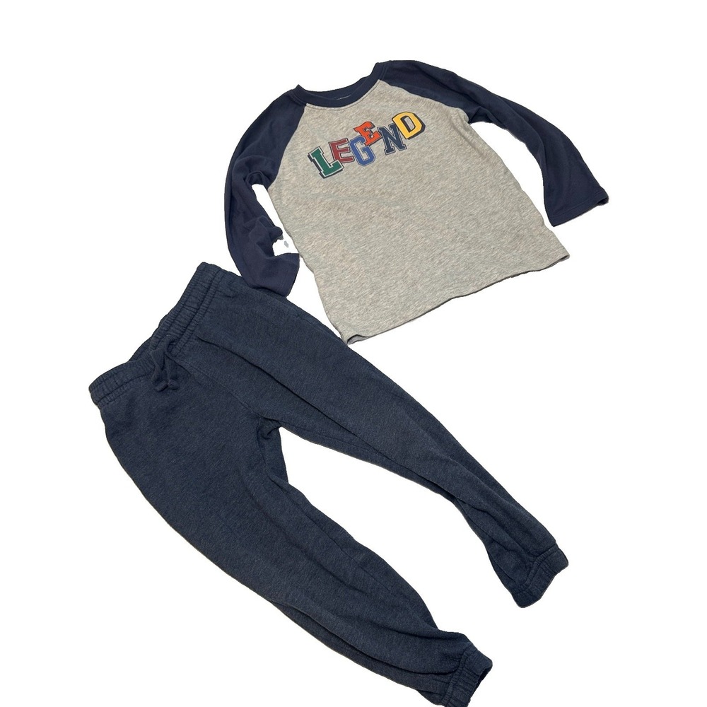 Garanimals 2 Piece Outfit Boys 4T Legend Raglan Shirt Blue Jogger Sweatpants Set